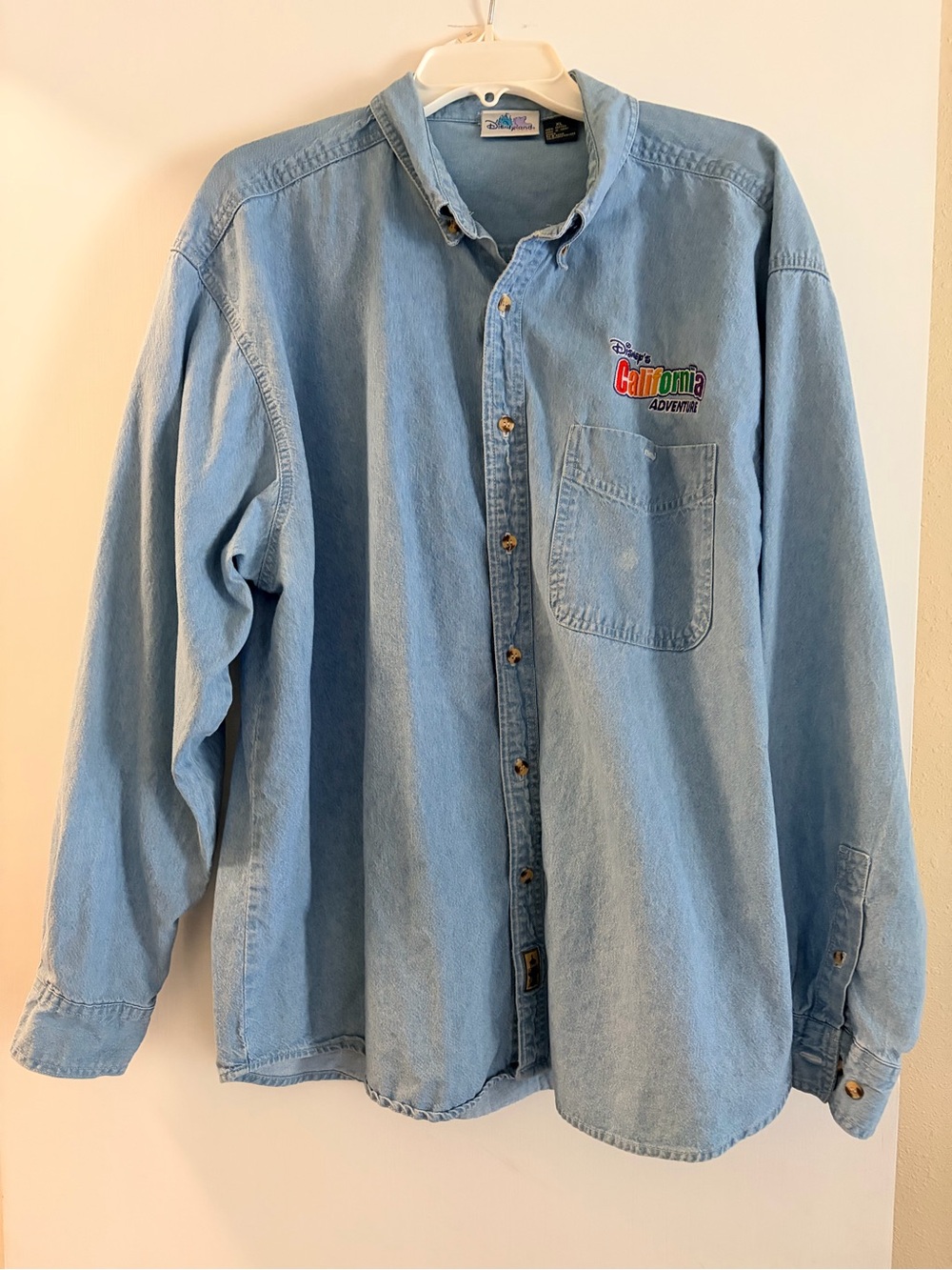 Vintage Disneyland Resort Denim Button-Down Shirt with California Adventure Logo